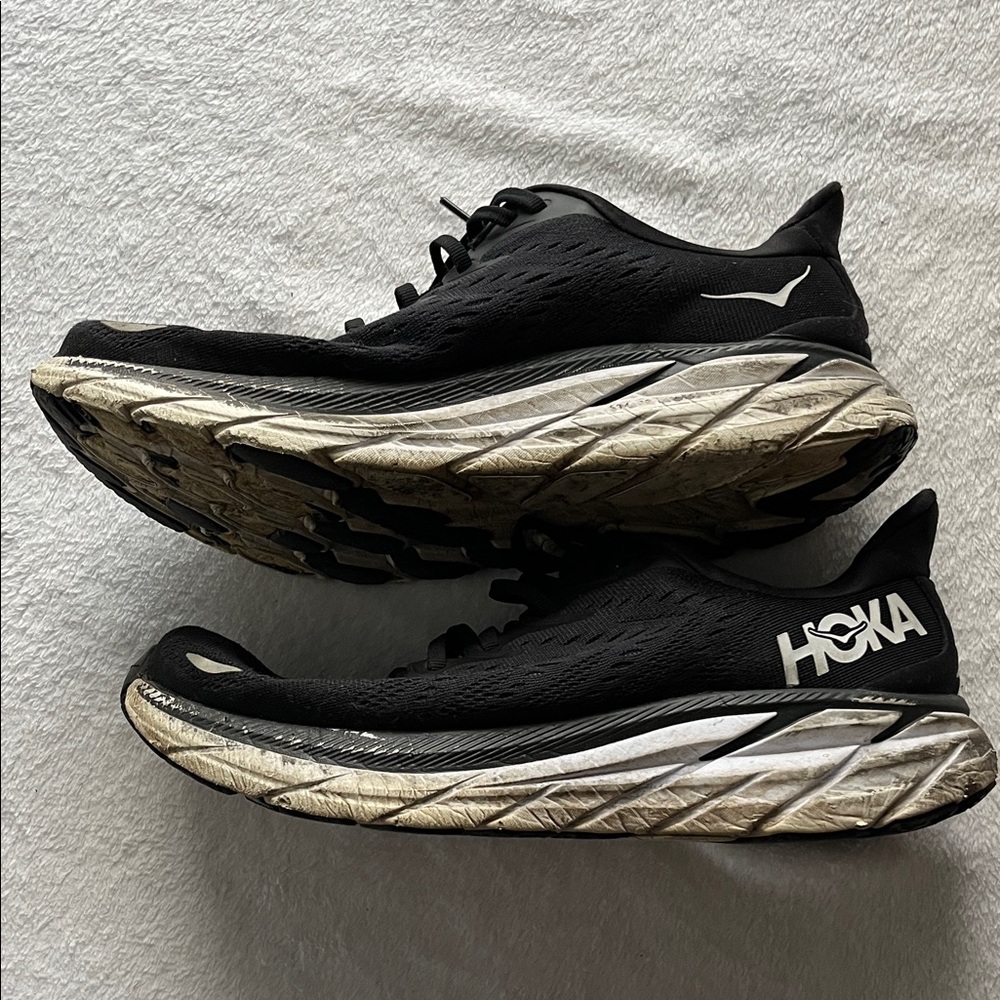 Hoka Men's Black and White Running Shoes